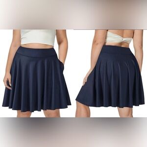 NWT MOON WOOD TENNIS SKIRT 3XL, NAVY BLUE, POCKETS, ELASTIC WAIST, VERSATILE